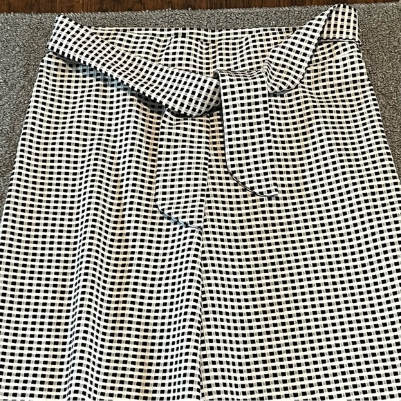 Maeve by Anthropologie Pants Womens Medium Black White The Colette Wide Leg Crop - Picture 2 of 9